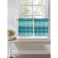 thumbnail image 3 of Half Window Curtain 36 Inches Long, Teal Turquoise Aqua Ombre Window Treatment Curtain Drapes, Contemporary Abstract Lines Small Tier Curtains for Bathroom Over Sink, 27.5"x36", 2 Panels, 3 of 7