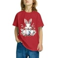thumbnail image 4 of Virmaxy Boys Girls Easter Party Cotton Tee Rabbit & Egg Hunt Design Round Neck T-shirt for 3-10Yrs Summer Camp Sunday Brunch Red-3 7 Years, 4 of 4