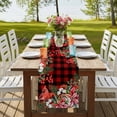 thumbnail image 4 of Table Runners 72 Inches Long Dress Scarves, Cardinal Bird Farmhouse Kitchen Table Runner, Coffee Tablerunners, Poinsettia Pine Cones Berry Flowers Red Plaid 16x72 Inch, 4 of 9