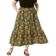 thumbnail image 1 of Faldas de talla grande Agnes Orinda para mujeres, con estampado floral, cintura elástica, en capas, fluida, falda maxi de verano 2X verde amarilla, 1 of 8