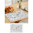 thumbnail image 5 of Placemats Set of 6, Cotton Linen Heat Table Mats Non-Slip Washable Gray Botanical Leaves Trees Ink Painting Placemat for Holiday Banquet Dining Kitchen Table Decor, 5 of 5