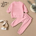 thumbnail image 4 of TOWED22 2pcs Toddler Baby Girl Boy Fall Winter Clothes Print Long Sleeve Sweatshirt Tops Casual Pants Set Little Kids Outfits Clothing(Pink,12-18 M), 4 of 8