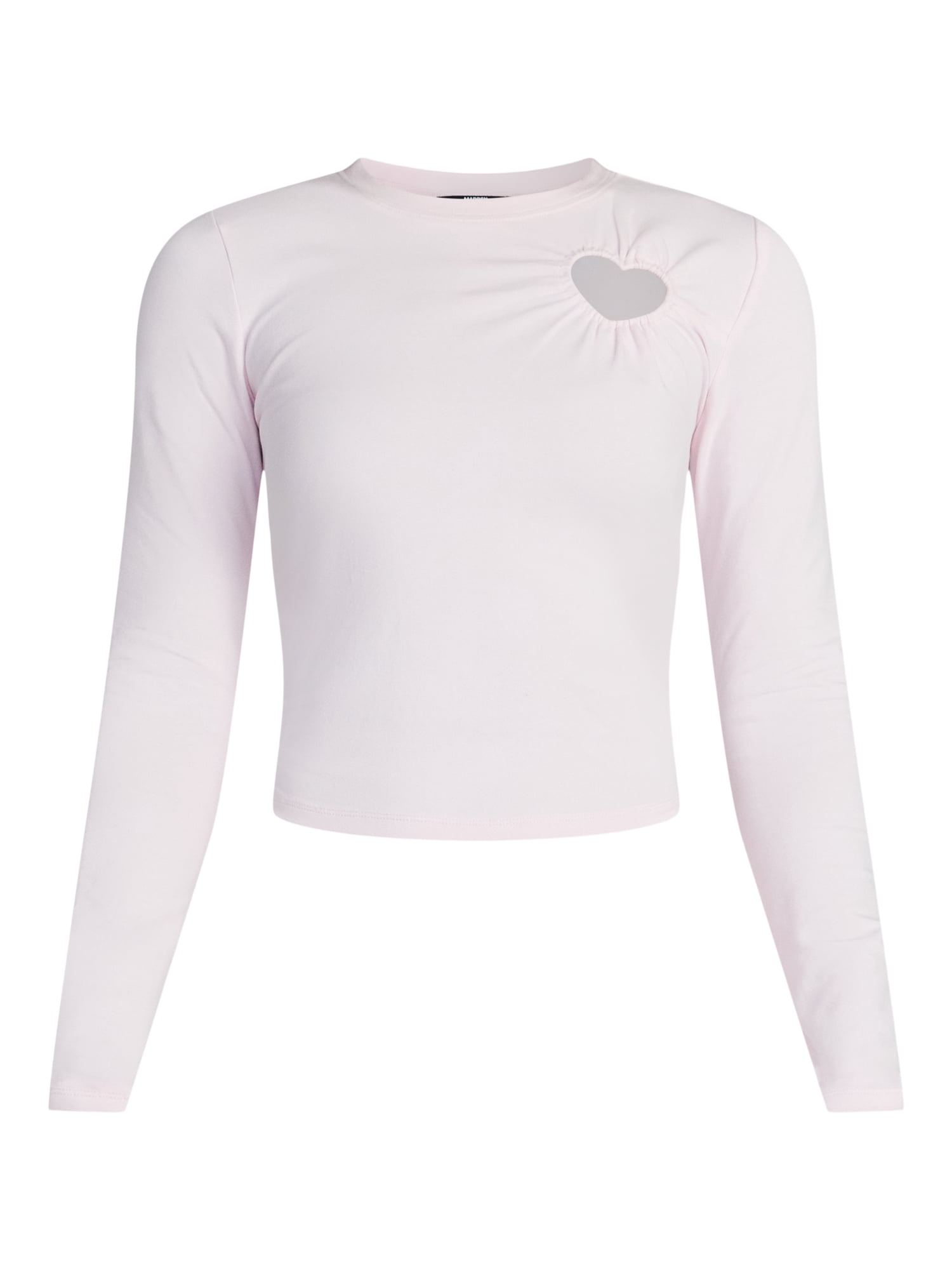 Madden NYC Women’s Heart Top with Long Sleeves, Sizes XXS-XXL