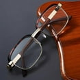 thumbnail image 2 of LANFENG Natural Crystal Stone Reading Glasses For Men Women Fashion  Computer Readers Clear Real Glass Lenses, 2 of 8