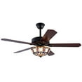 thumbnail image 2 of 52 Inch Indoor Simple Vintage LED Chandelier Ceiling Fan Light Wood Blades Blade, 2 of 18