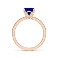 thumbnail image 2 of ANGARA Lab Grown Cushion Rectangular Blue Sapphire Engagement Ring for Women in 14K Rose Gold (Size-9x7mm) | September Birthstone, Anniversary, Jewelry Gift for Women | Lab-Grown Blue Sapphire Ring, 2 of 8