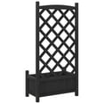 thumbnail image 6 of vidaXL Planter with Trellis Black Solid Wood Fir, 6 of 7