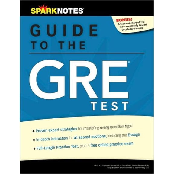 Pre-Owned Sparknotes Guide to the GRE Test (Sparknotes Test Prep) (Paperback) 1411499670 9781411499676