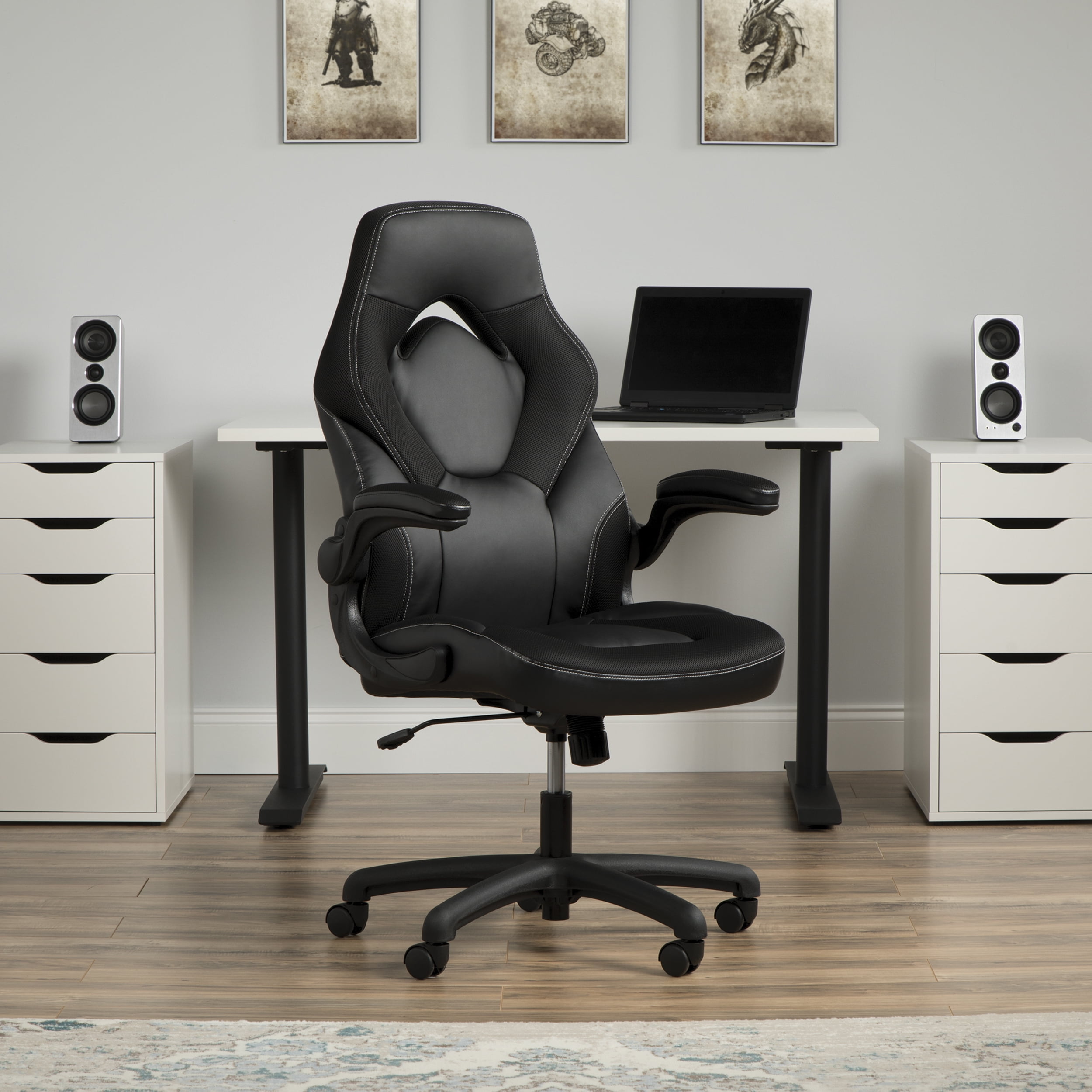 Ess 3085 Gry Gray Ergonomic Swivel Computer Essentials Racing Style Leather Gaming Chair Office Or Gaming Chair Video Game Chairs Sports Outdoors