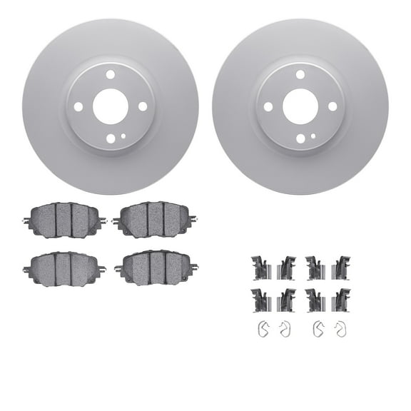 Dynamic Friction Company Front Geospec Brake Rotors with 5000 Euro Ceramic Brake Pads includes Hardware 4612-80008