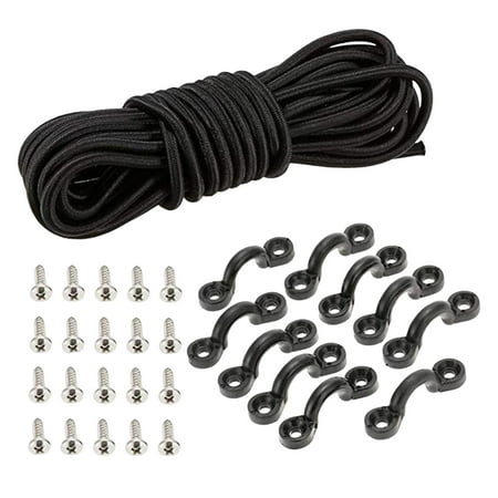 

Kayak Deck Rigging 20Pcs Screws Elastic Rope 10Pcs C Shaped Buckles Fishing Storage for Canoe Outfitting Replacement Parts
