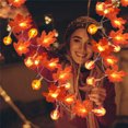 thumbnail image 4 of 1 Pcs Halloween Decor Halloween Led String Lights Pumpkin Maple String Lights Battery Box Halloween Decoration String Lights Room Decor 6m 40lamp, 4 of 9
