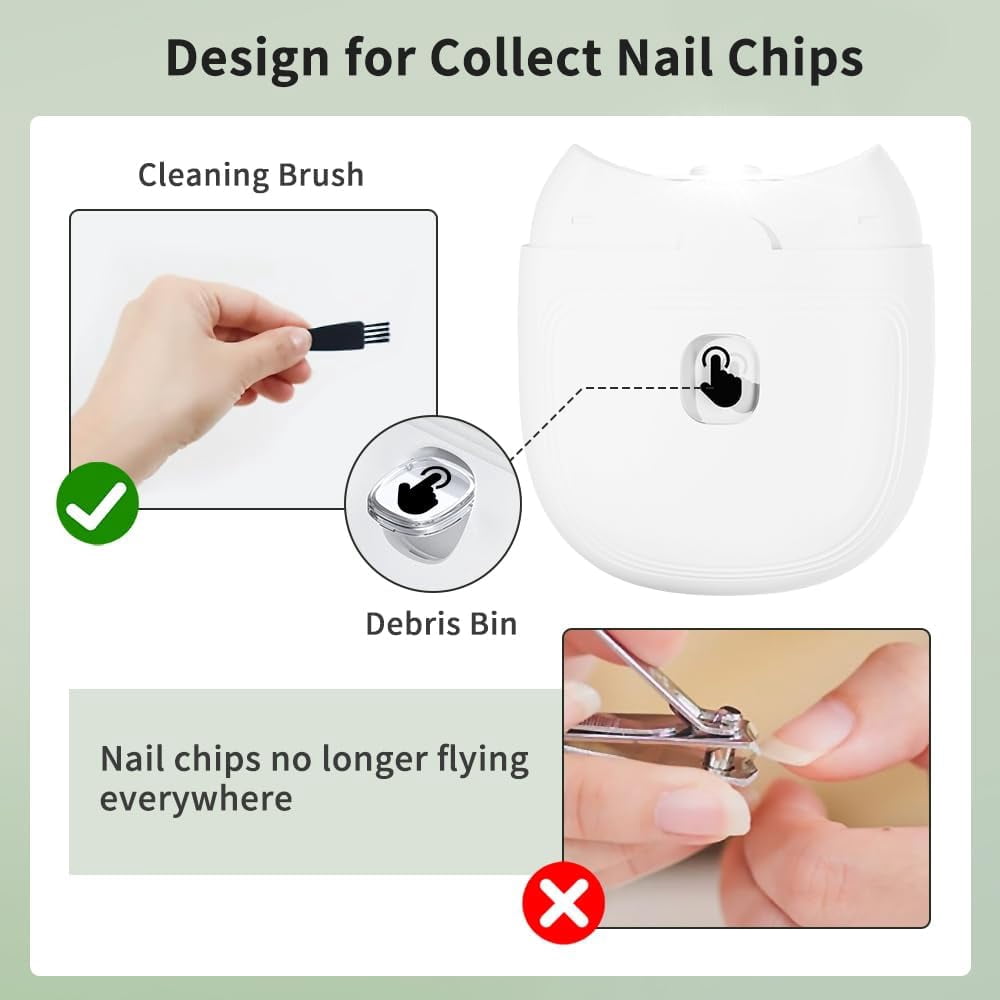 Rechargeable Electric Nail Cutter – 2-Speed with LED Light, Safe for Adults, Seniors, Baby & Kids, for Fingers & Toenails