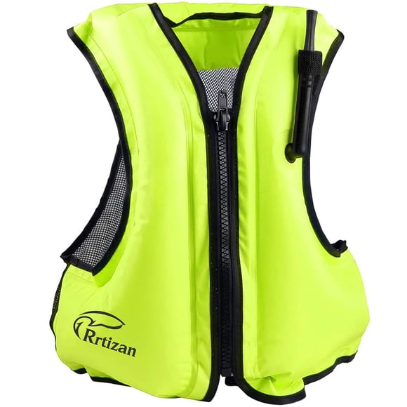 Chaleco Inflable para Snorkel Rrtizan para Adultos Verde S-M 41-100 kg