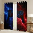 thumbnail image 2 of Castle Fairy Black Gamer Black Out Curtains,Blue Red Curtains Pack of 2 (42x63 Each),Abstract Lightning Bedroom Curtains,Breathable Video Game Home Decor, 2 of 6