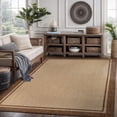 thumbnail image 4 of Outdoor Rug 6x9 Bordered Brown Modern Area Rugs For Indoor And Patios  Kitchen Hallway Mats Washable Porch Deck Outside Carpet (border Jute 6 X 9), 4 of 9