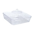 thumbnail image 1 of Sirviendo bandeja con soporte de tapa decoración transparente organizador de frutas plato para bocadillos para desayuno de bodas suministros de fiesta Claro y pequeño, 1 of 8