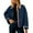 Blue, variant on Nokdvo Womens Jackets Trendy Trendy Plaid Collar Zipup Casual Jackets Lapel Snap Button Single Breasted Outerwear with Pockets,Green L