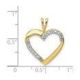 thumbnail image 3 of 14k Yellow Gold Heart Pendant Necklace for Women with White Stones, Open Modern Design, Symbol of Love, Elegant Fine Jewelry for Anniversary and Everyday Wear, 3 of 6