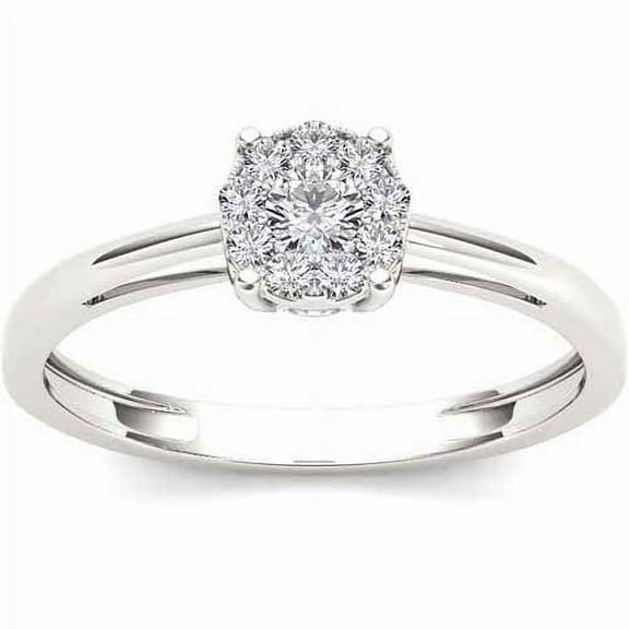 1/4 Carat T.W. Diamond Criss-Cross Shank Engagement Ring Set in 10k White Gold