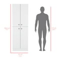thumbnail image 4 of Pantry Cabinet For Kitchen, White - Ample Storage With 3 Upper Shelves, Spacious Middle Shelf And Generous Lower Shelf, 4 Stylish Doors Metal Handles, Engineered Wood , Kitchen Plentiful Areas,, 4 of 4