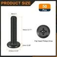 thumbnail image 2 of 50Pack M4-0.7 x 18mm Flat Round Head Machine Screws, Phillips Drive Fastener, 2 of 7