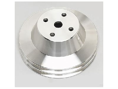 March Performance 6052 Clear Powder Coated Billet Aluminum Single-Groove Long Water Pump Pulley 
