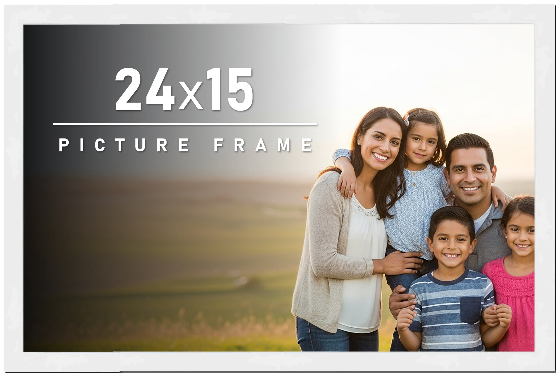 CountryArtHouse 20x25 White Solid Wood Picture Frame, UV Acrylic