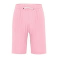 thumbnail image 4 of AHTJRT Men's Casual Ribbed Knit Shorts with Elastic Waist and Pocket for Summer Beach Vacations Pink S, 4 of 6