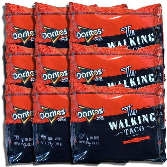 Doritos The Walking Taco Nacho Cheese Chips - Crunchy Bold Flavor 2.5 Ounce Value Pack of 9 Snack Time Snacks