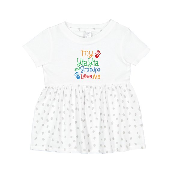 Inktastic Yiayia and Grandpa Love Me Girls Baby Dress