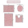 thumbnail image 2 of Home Weavers Bell Flower Collection 100% Cotton Non-Slip Bathroom Rug Set Machine Washable Toilet Lid Cover, Bath Rug, Bathroom Rug, U Shaped Contour, Pink Color 4 Piece Bath rug set, 2 of 5