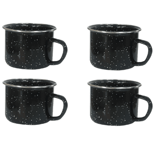 Andaz Press 11oz. US State Stainless Steel Campfire Coffee Mug Gift, Modern Black Grunge Abbreviation, Texas, 1-Pack, Metal Enamel Camping Camp Cup