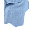 thumbnail image 3 of LTTVQM Breathable Lightweight Plain Solid Cotton Linen Two Piece Outfit for Men Camp Collar Long Sleeve Shirt Wide Leg Pants Daily Beach Holiday Suit Light Blue 2XL, 3 of 7