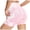 a16-Pink, variant on KPOPLK Womens Biker Yoga Shorts with Pocket, High Waisted Tummy Control 3 Inch Workout Spandex Athletic Gym Shorts,Light Purple,Size XL