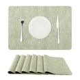 thumbnail image 2 of Unique Bargains Set of 6 Faux Leather Heat Resistant Waterproof Dining PU Place Mats Light Green, 2 of 6