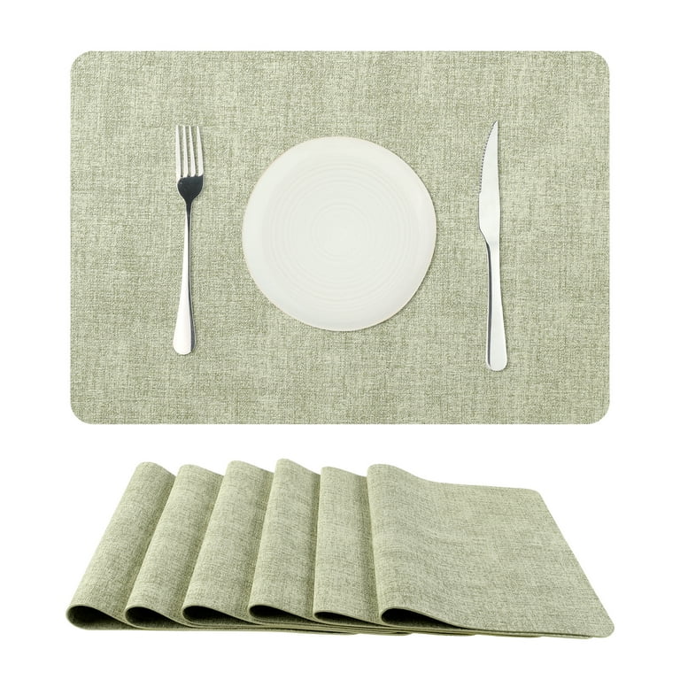 HOYA living Placemat dubbelzijdig kunstleer Placemat set van 6 -Cognac