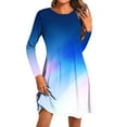 thumbnail image 2 of Jjayotai Women's Casual Long Sleeve T-shirt Dress, Knee Length Loose Dresses, Flowy Swing Dress Multicolor XL, 2 of 5
