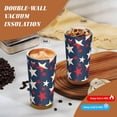 thumbnail image 4 of Stainless Steel Coffee Cup 7.7×2.6×3.5in Tapered Design Nylon Woven Wrist Strap Portable Durable Cup Bottom With Non-Slip Sticker Independence Day Theme Star (1), 4 of 8