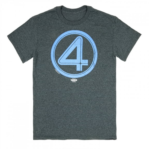 Fantastic Four Logo Grey Colorway T-Shirt-2XLarge