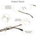 thumbnail image 2 of LifeArt Blue Light Blocking Glasses,Computer Reading Glasses,Alloy Rimless Frame,Stylish for Men&Women(Golden,+1.50 Magnification), 2 of 5