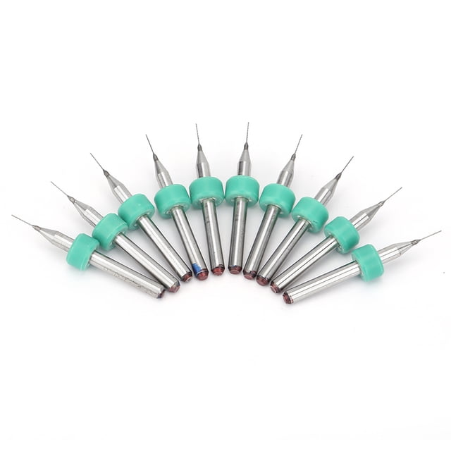 Juego de brocas 10 piezas Ticfox Mini broca de carburo de alta dureza 0,25 mm 0,35 mm 0,55 mm 0,65 mm