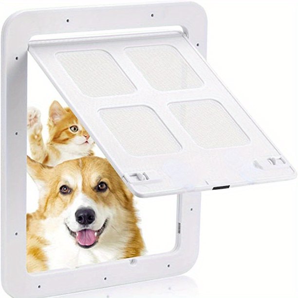 Pet Dog Cat Screen Door, Pet Screen Door Protector For Sliding Door, Sliding Screen Dog Door With Magnetic Flap For Exterior Doors