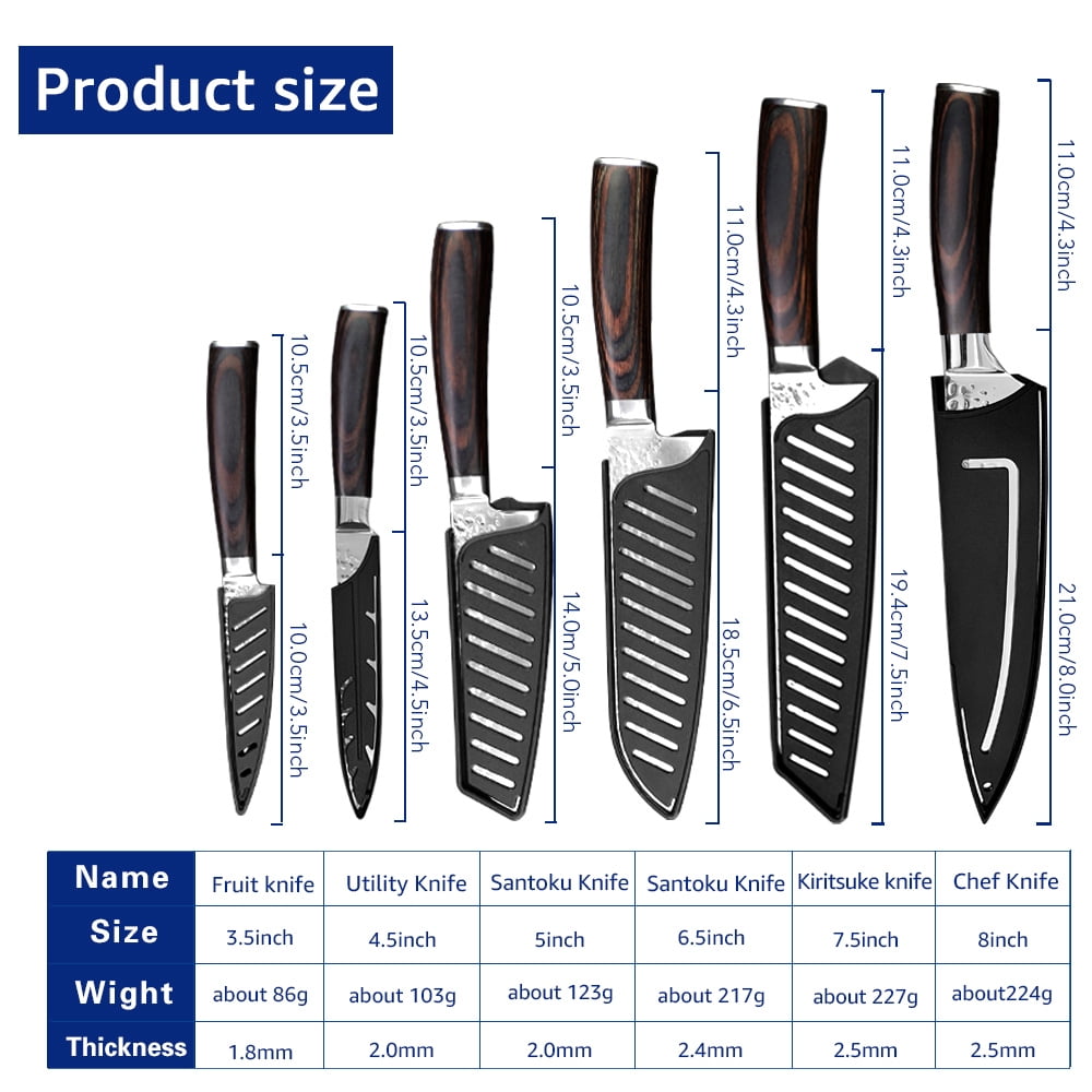 4-Piece Forged Chef Knife for Kitchen High Carbon Stainless Steel Japanese Knife Set with Sheath Sharp Meat Cutting Vegetable Slicing Cutter