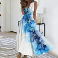 thumbnail image 2 of Robes d'Été pour Femmes, Jolies Robes Décontractées à Fleurs à Col en V Sans Manches, Robes Maxi, Robes Fluides pour Femmes, 2 of 5