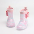thumbnail image 2 of QWIED Rain Boots For Girls Toddler Short Toddler Easy On Lightweight Dry And Waterproof Rain Shoes 6 Years-7 Years, 2 of 5
