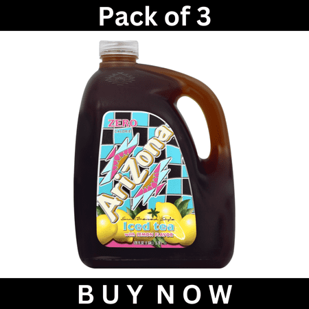 AriZona Lemon Iced Tea – Sun Brewed Style, 128 fl oz Bottles, Pack of 3