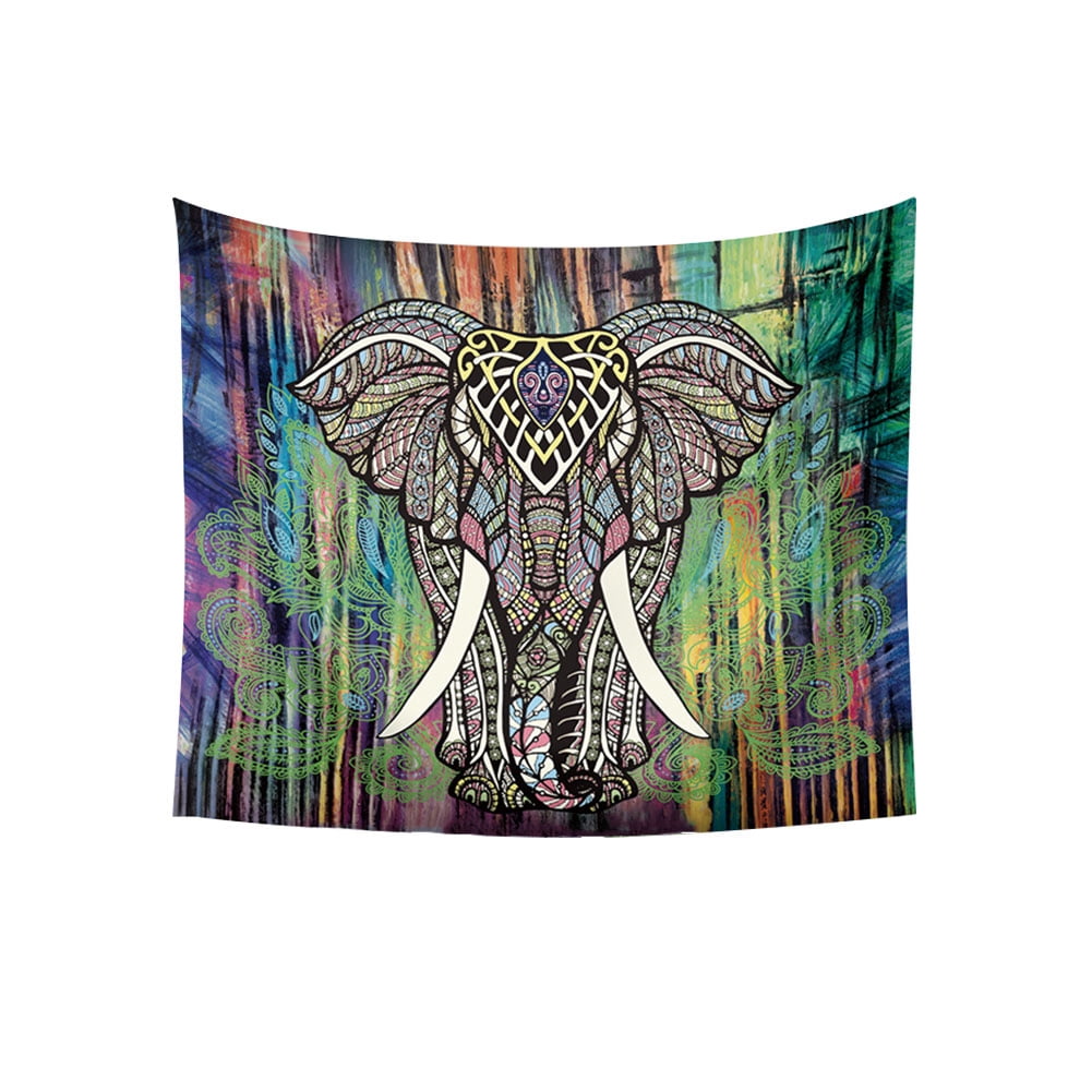 Details about   Elephant Mandala Wall Hanging White Black Elephant Tree Cotton Poster Tapestry