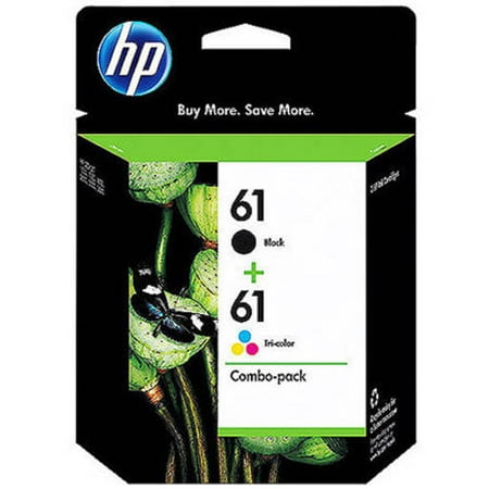 HP 61 Black/Tri-color Original Ink Cartridges, 2 pack (CR259FN)