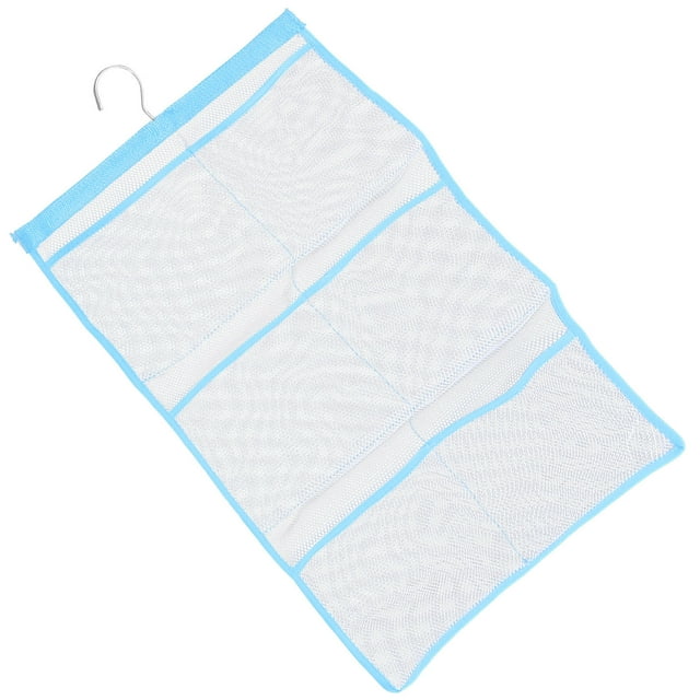USHOBE Organizador Colgante De Malla Azul Para Ducha Para Shampoo Y Accesorios Con Gancho Resistente